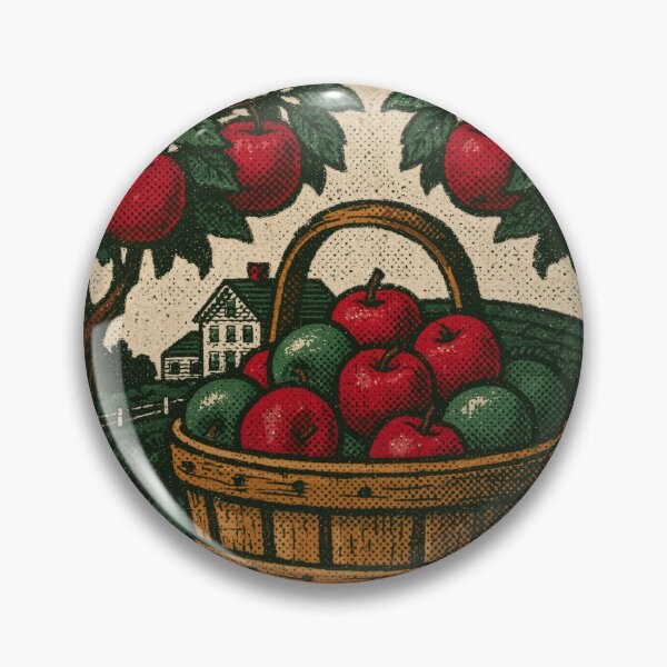 Item preview, Apple Picking — Vintage Autumn Orchard Harvest Badge designed and sold by FrostyFrisby.