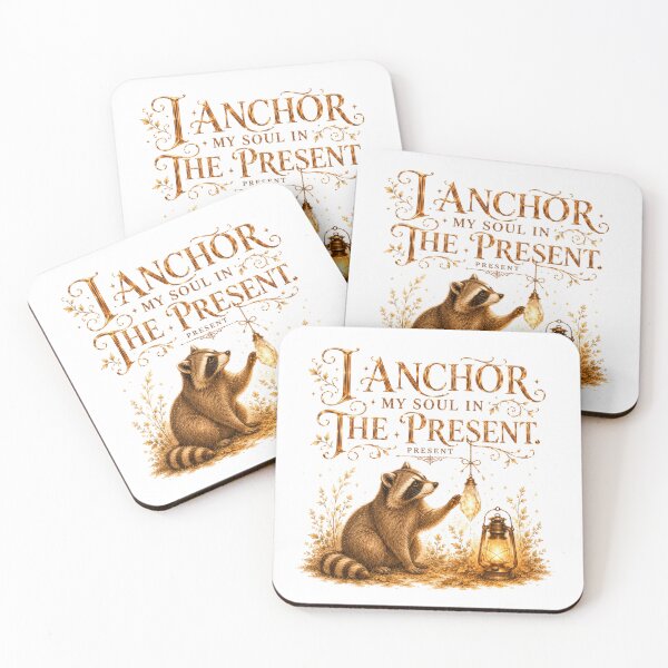 Item preview, I Anchor My Soul In The Present Vintage Raccoon Grounding designed and sold by AQUILAKREO.