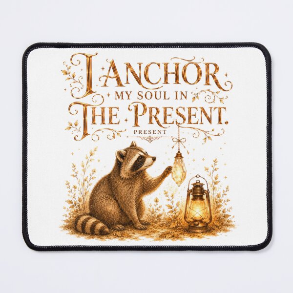 Item preview, I Anchor My Soul In The Present Vintage Raccoon Grounding designed and sold by AQUILAKREO.