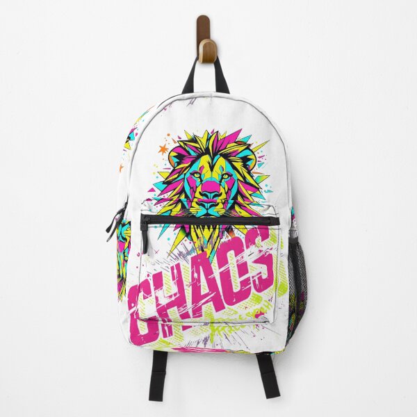 Item preview, Chaos Lion Neon Streetwear Graphic T-Shirt | Colorful Urban Pop Art Design designed and sold by GraphicGlowTeesStore.