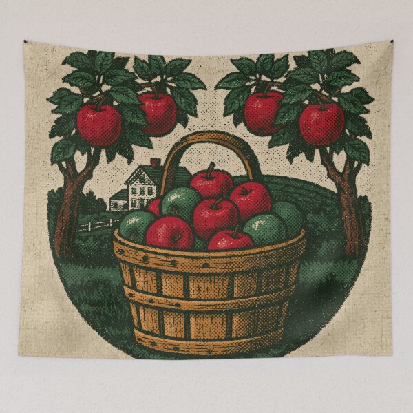 Item preview, Apple Picking — Vintage Autumn Orchard Harvest Badge designed and sold by FrostyFrisby.