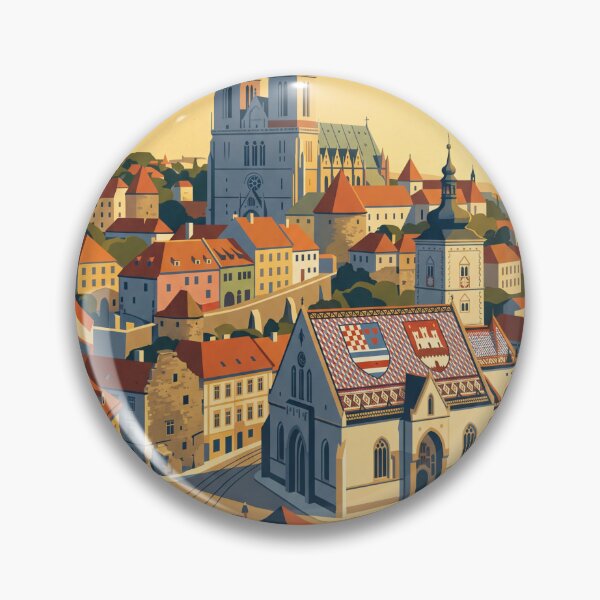 Item preview, Zagreb Croatia Vintage Travel Poster designed and sold by Bomax121.