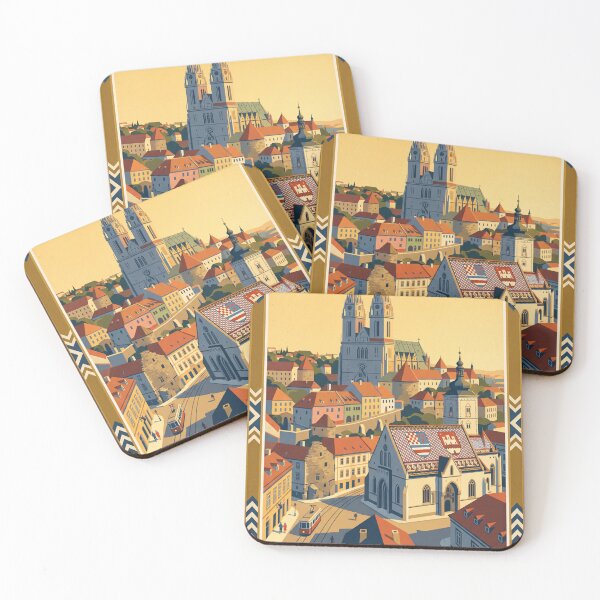 Item preview, Zagreb Croatia Vintage Travel Poster designed and sold by Bomax121.