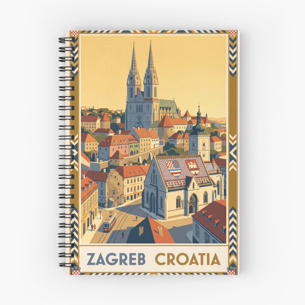 Item preview, Zagreb Croatia Vintage Travel Poster designed and sold by Bomax121.