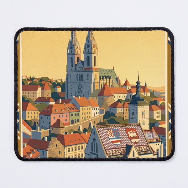 Item preview, Zagreb Croatia Vintage Travel Poster designed and sold by Bomax121.