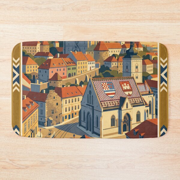 Item preview, Zagreb Croatia Vintage Travel Poster designed and sold by Bomax121.