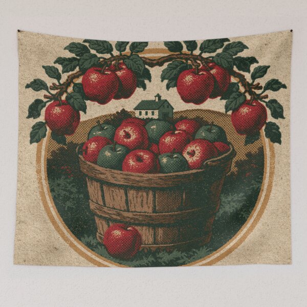 Item preview, Apple Picking — Vintage Autumn Orchard Harvest Badge designed and sold by FrostyForge.