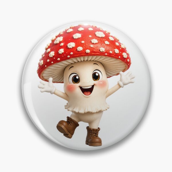Item preview, Feliz hongo Amanita muscaria Lindo personaje de hongo del bosque Kawaii Adorable pegatina de seta de dibujos animados designed and sold by RoPrincess.