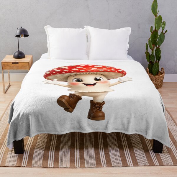 Item preview, Happy Fly Agaric Mushroom Cute Kawaii Forest Mushroom Character Adorable Toadstool Cartoon Sticker designed and sold by RoPrincess.