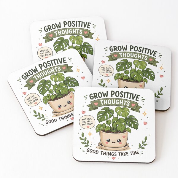 Item preview, Grow Positive Thoughts | Cute Kawaii Monstera Plant Sticker | Motivational Plant Lover Gift designed and sold by PLANT LOVER'S PARADISE.