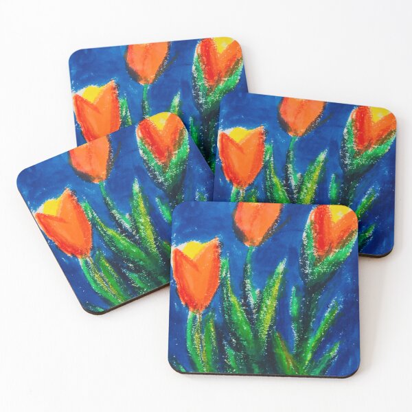 Item preview, Red & Orange Tulipa - Floral Ilustration  designed and sold by lilylightstudio.