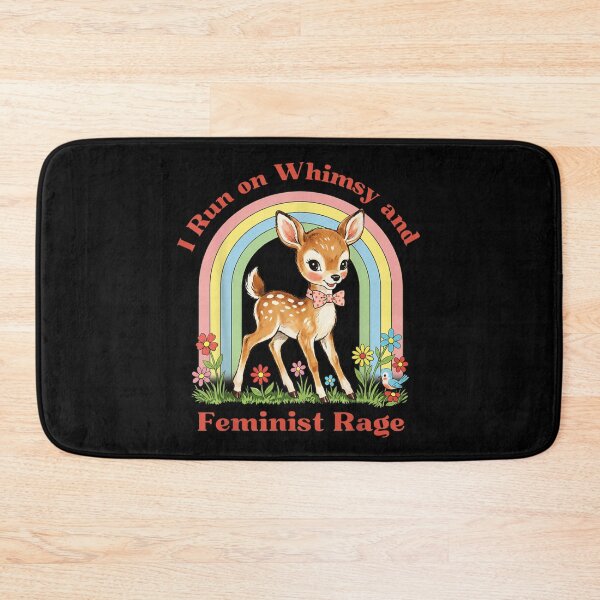 Item preview, I Run on Whimsy and Feminist Rage Cute Deer Quote designed and sold by DaphoLatara.