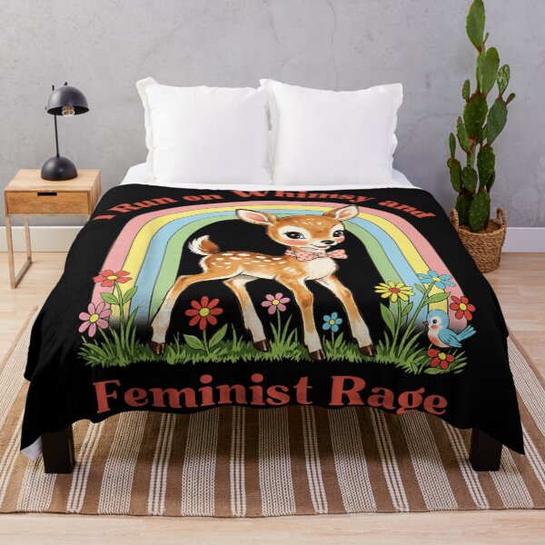 Item preview, I Run on Whimsy and Feminist Rage Cute Deer Quote designed and sold by DaphoLatara.