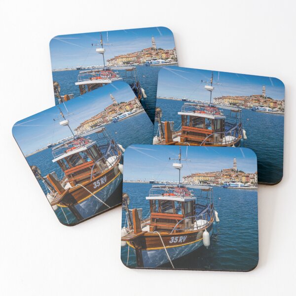 Item preview, Traditional Wooden Boat in the Harbor of Rovinj, Croatia designed and sold by Viv Thompson Photography .