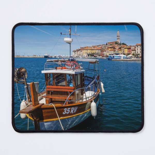 Item preview, Traditional Wooden Boat in the Harbor of Rovinj, Croatia designed and sold by Viv Thompson Photography .