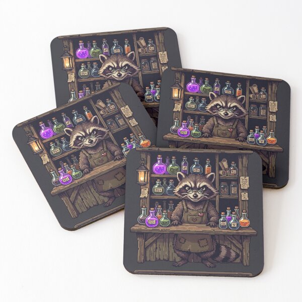 Item preview, Raccoon Alchemist: Drink Me Probably - 16-Bit Pixel Art designed and sold by Arobinoz.