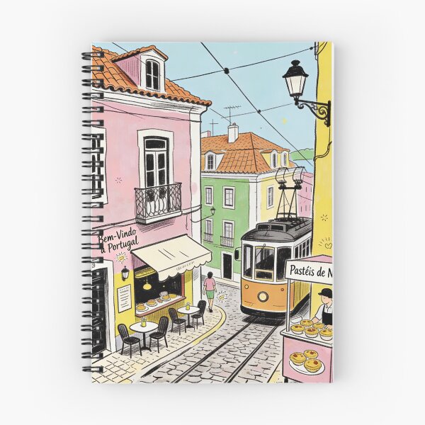Item preview, Portugal Travel Illustration Lisbon Tram Street Pastel City Architecture Portuguese Food Artwork European Vacation Design designed and sold by Kzara Visual.