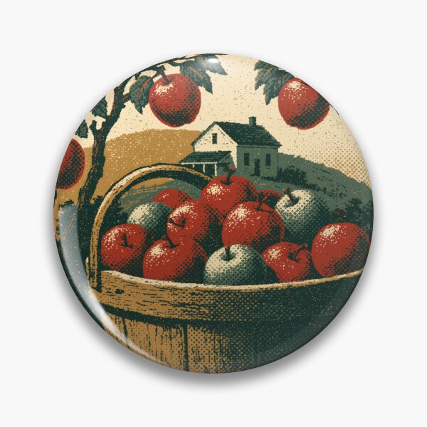 Item preview, Apple Picking — Vintage Autumn Orchard Harvest Badge designed and sold by FrostyFrisby.