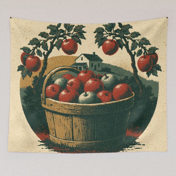 Item preview, Apple Picking — Vintage Autumn Orchard Harvest Badge designed and sold by FrostyFrisby.
