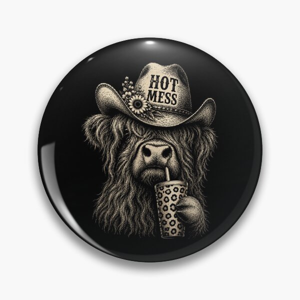 Item preview, Hot Mess Highland Cow Drinking Boba Funny Western Farm Animal designed and sold by DaphoLatara.
