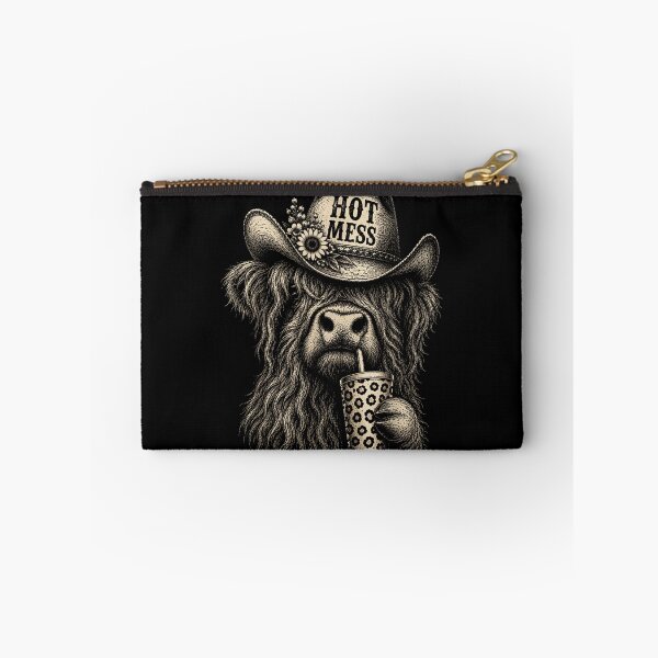 Item preview, Hot Mess Highland Cow Drinking Boba Funny Western Farm Animal designed and sold by DaphoLatara.
