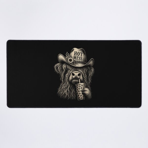 Item preview, Hot Mess Highland Cow Drinking Boba Funny Western Farm Animal designed and sold by DaphoLatara.