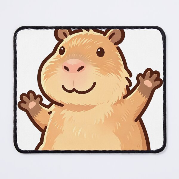 Item preview, Cute Happy Capybara Waving Hello – Friendly Cartoon Art designed and sold by Stonealone44.
