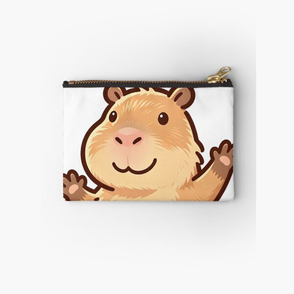 Item preview, Cute Happy Capybara Waving Hello – Friendly Cartoon Art designed and sold by Stonealone44.