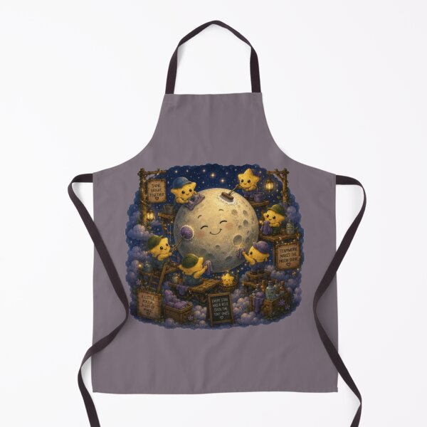 Item preview, Shine Bright Together Cute Stars Polishing the Moon Art designed and sold by Miheerala.