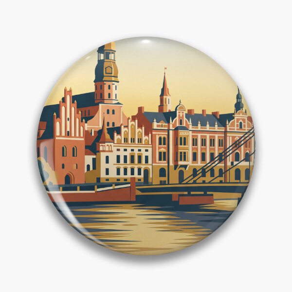 Item preview, Riga Latvia Vintage Travel Poster designed and sold by Bomax121.