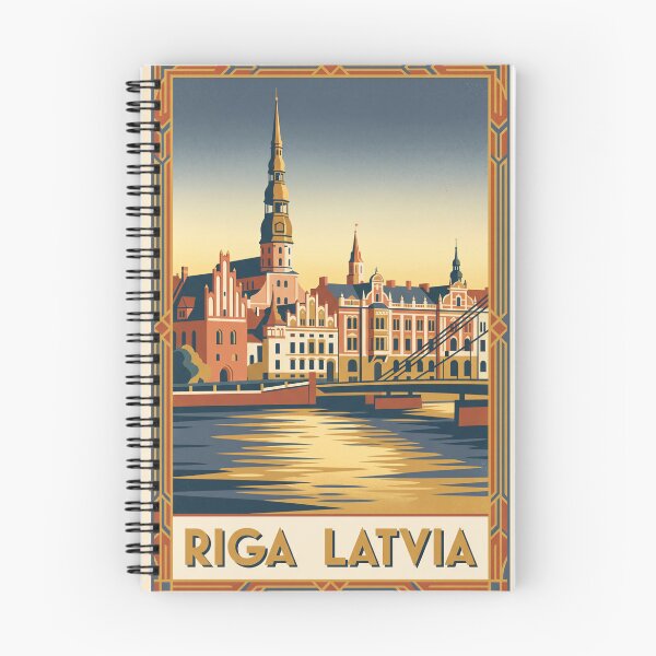 Item preview, Riga Latvia Vintage Travel Poster designed and sold by Bomax121.