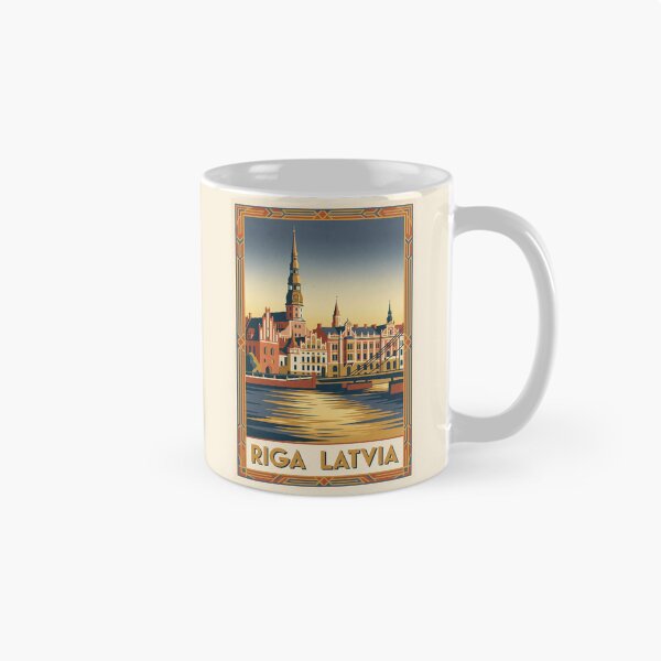 Item preview, Riga Latvia Vintage Travel Poster designed and sold by Bomax121.