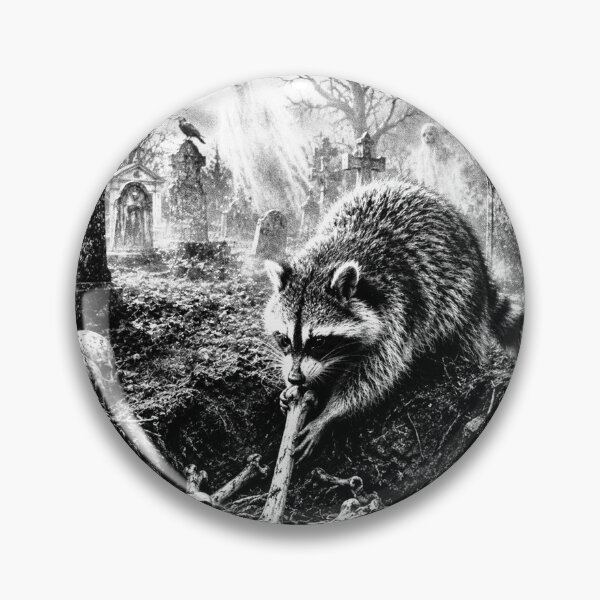 Item preview, Haunted Raccoon Cemetery Halloween Scene designed and sold by Inkversed.