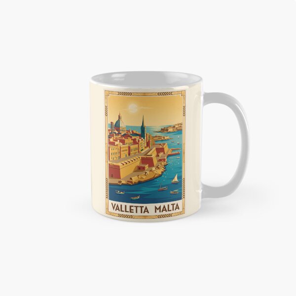 Aperçu de l'œuvre Affiche de voyage vintage de La Valette, Malte créée et vendue par Bomax121.