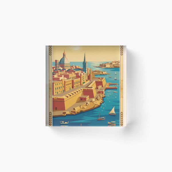 Item preview, Valletta Malta Vintage Travel Poster designed and sold by Bomax121.