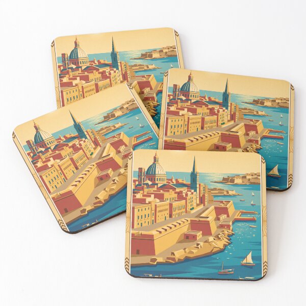 Item preview, Valletta Malta Vintage Travel Poster designed and sold by Bomax121.