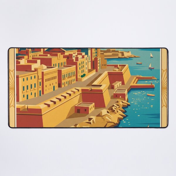 Item preview, Valletta Malta Vintage Travel Poster designed and sold by Bomax121.