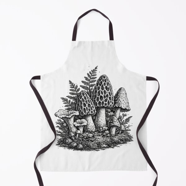 Item preview, Vintage forest mushrooms linocut designed and sold by HandicraftArt.