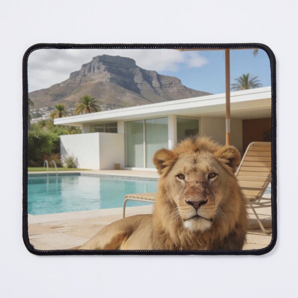 Item preview, Lion Photography Luxury Pool House Modern Architecture Summer Vacation Wildlife Travel Photo Tropical Lifestyle Design designed and sold by Kzara Visual.