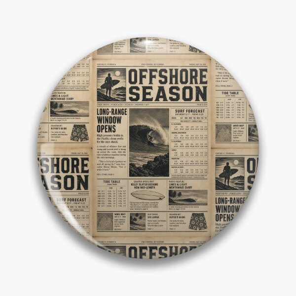 Item preview, Offshore Season Vintage Surf Zine Newspaper Print Art Poster Sticker Surfer Gift designed and sold by sharifex.