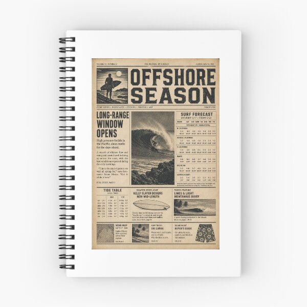 Item preview, Offshore Season Vintage Surf Zine Newspaper Print Art Poster Sticker Surfer Gift designed and sold by sharifex.