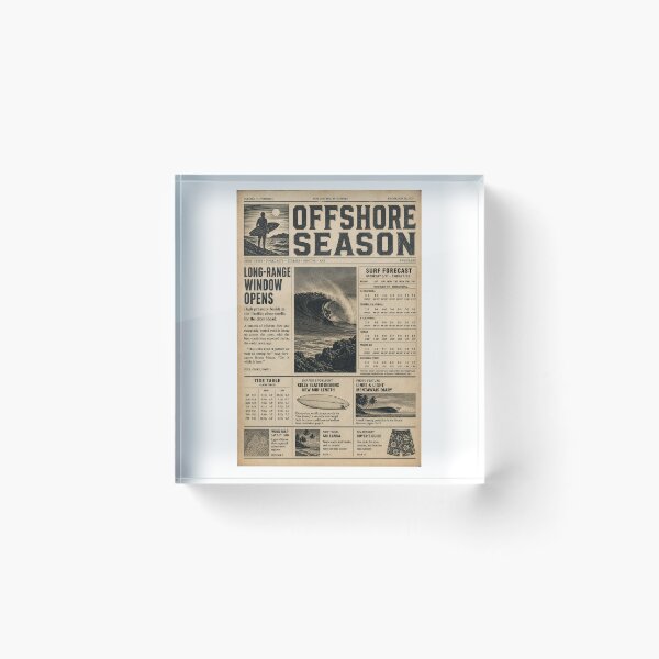 Item preview, Offshore Season Vintage Surf Zine Newspaper Print Art Poster Sticker Surfer Gift designed and sold by sharifex.