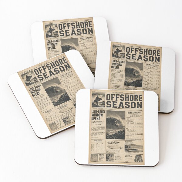 Item preview, Offshore Season Vintage Surf Zine Newspaper Print Art Poster Sticker Surfer Gift designed and sold by sharifex.
