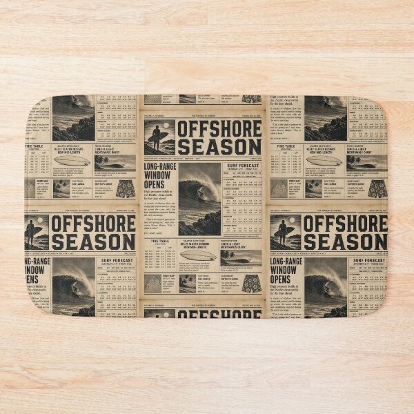 Item preview, Offshore Season Vintage Surf Zine Newspaper Print Art Poster Sticker Surfer Gift designed and sold by sharifex.
