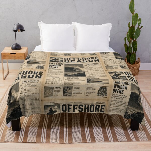 Item preview, Offshore Season Vintage Surf Zine Newspaper Print Art Poster Sticker Surfer Gift designed and sold by sharifex.