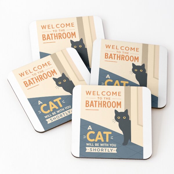 Item preview, Welcome to the Bathroom Funny Cat  designed and sold by PurrfectHome.