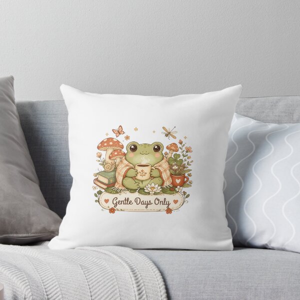 Item preview, Gentle Days Only | Cute Frog Cottagecore Sticker designed and sold by Cozy Chaos Studio Co.