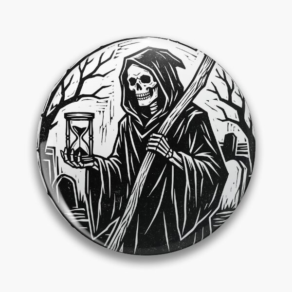 Item preview, Grim Reaper with Scythe and Hourglass in Stone Circle Frame designed and sold by MisteryDesigner.