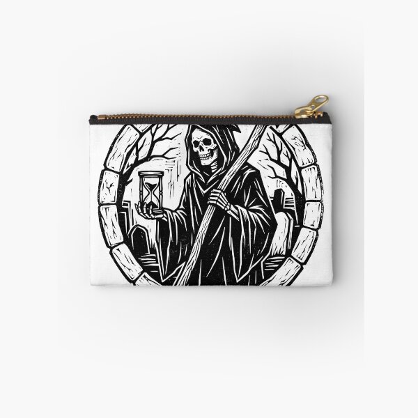 Item preview, Grim Reaper with Scythe and Hourglass in Stone Circle Frame designed and sold by MisteryDesigner.