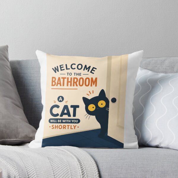 Item preview, Welcome to the Bathroom Funny Cat  designed and sold by PurrfectHome.
